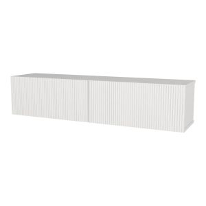 Mesa baixa para tv suspensa verpsboga com 2 portas 135x32x30 cm branco