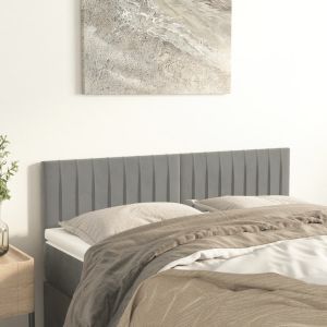 Cabeceira de cama 2 pcs veludo 72x5x78/88 cm cinzento-claro ptob9421
