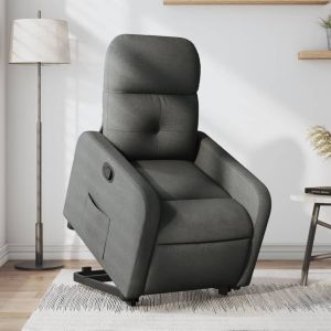 Poltrona reclinável elevatória tecido cinzento-escuro ewg6573