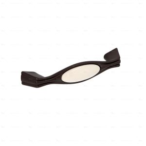 Puxador para mobiliário zamac e porcelana dist  centros 96mm lote 6