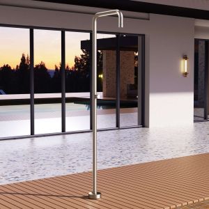 Chuveiro para piscina utah em aço inox moka | poolimex