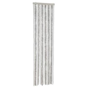 Cortina anti-insetos 56x200 cm chenille cinzento e branco