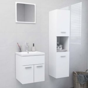 Conjunto de móveis de casa de banho contraplacado branco