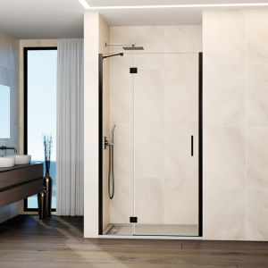 Resguardo de duche glass 119.5-125cm - fixo 50cm + porta 70cm - titânio