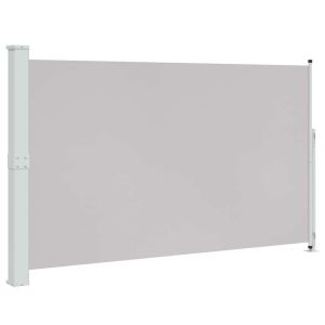Toldo lateral retrátil para pátio 180x300 cm cinzento