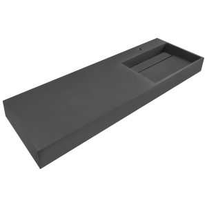 Lavatório suspenso cusco 150 x 48 cm composto mineral preto