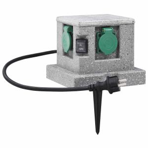 vidaXL enchufe de jardín con sensor de ocaso plástico