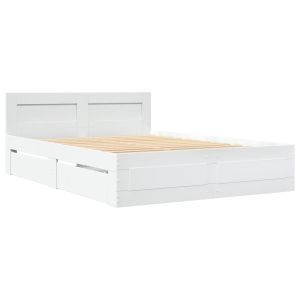 vidaXL estructura de cama con cabecero sin colchón blanco 120x200 cm