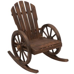 Cadeira de balanço fir wood madera envejecida 88x68x97 cm