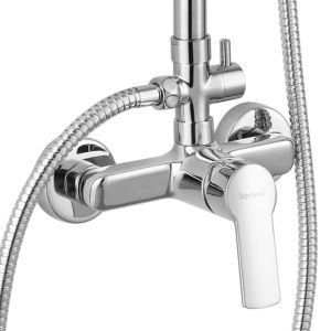 Kibath torneira de coluna chuveiro monocomando six em latão cromado