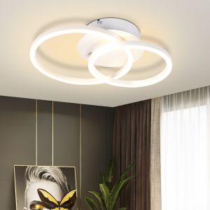 Nettlife LED plafon 2 anéis giratório branco design redondo moderno 24w