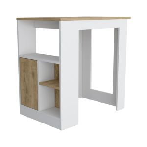 Isla de cocina oviedo con mini armario de 1 puerta y estantes laterales