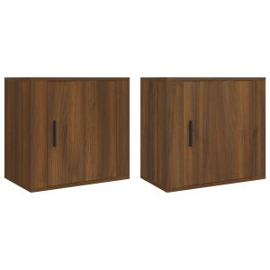 Casa lúmina - set  de 2 mesita de noche marrón madeira  50 x 30 x 47 cm