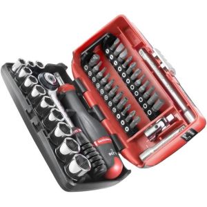 Conjunto de soquetes 1/4'' - facom - r2nanopb - 6 faces métricas e pontas -
