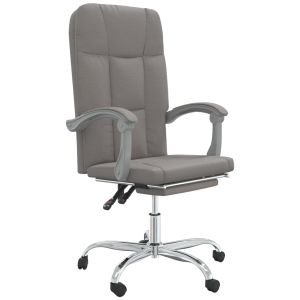vidaXL silla de oficina reclinable de tela gris taupé