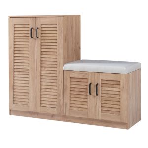 Sapateira løten 4 portas e 9 prateleiras 120x36x97cm carvalho [en.casa]