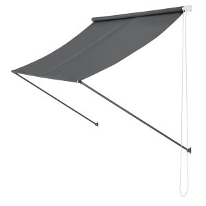 Toldo de aço extensível para terraço exterior málaga 200x120 cm - cinzento