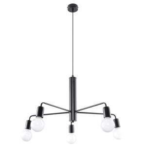 Candelabro duomo 5 preto aço 60x85x60cm