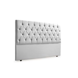 Cabeceira estofada capri pele sintética 100x120x12 cm - prata - moonia