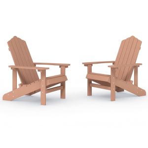 Cadeiras de jardim adirondack 2 pcs pead castanho
