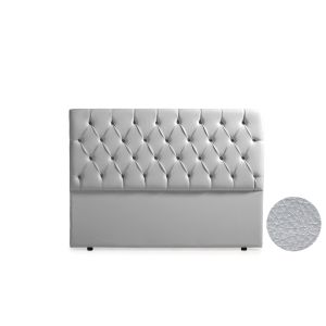 Cabeceira estofada capri pele sintética 145x120x12 cm - prata - moonia