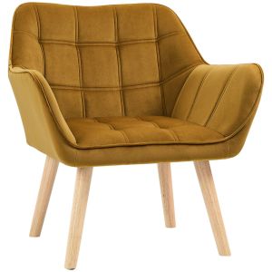 Poltrona 67x61,5x71 cm poliéster color amarillo Homcom, casa - poltronas