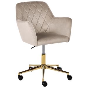 Cadeira home office leloria veludo taupe