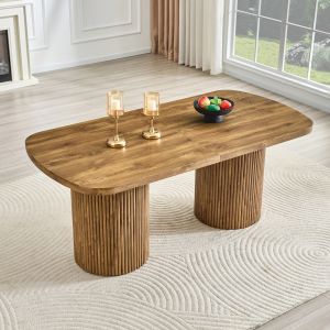 Mesa de jantar oval madeira 76x180x90cm