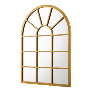 Espelho de parede - helloshop26 - janela arredondada - 80 x 60 cm - ouro -