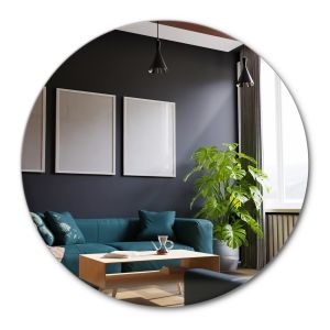Espelho redondo grande de parede minimalista sem moldura fi100 cm