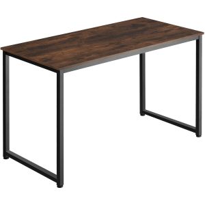 Escritorio estilo industrial estrutura de aço 120 cm madeira oscura