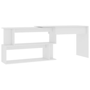 Secretária de canto 200x50x76 cm derivados de madeira branco