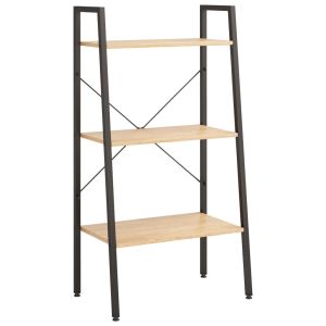 vidaXL estantería de pie 3 baldas marrón claro y negro 56x35x108 cm