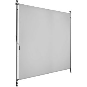 Toldo de pinza com manivela, altura ajustável, 150x310 cm, cinzento claro