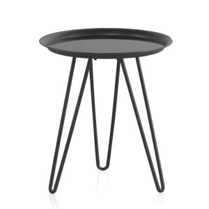 Mesa de centro com tampo de metal, 40x40x43cm