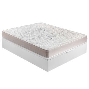 Colchão 150x190cm e sommier com arrumação xfresh premium branco montagem