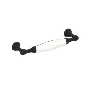 Puxador para mobiliário zamac e porcelana dist entre furos 96 mm lote  6