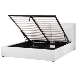 Sommier com arrumação bajonna veludo branco creme 160 x 200 cm