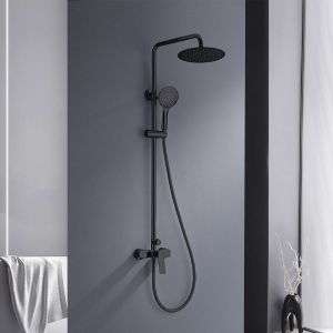 Conjunto duche misturador sky bath preto cristal série glory