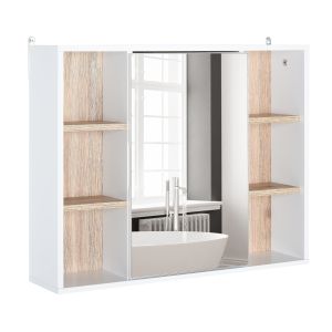 Armário com espelho 60cmx14.5cmx 49.4cm mdf, painel de partículas bicolor