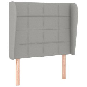 vidaXL cabecero con orejas de tela gris claro 93x23x118/128 cm