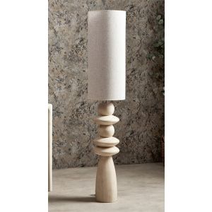 Luminária de chão gea em madeira natural, 155 cm x 30 cm x 155 cm