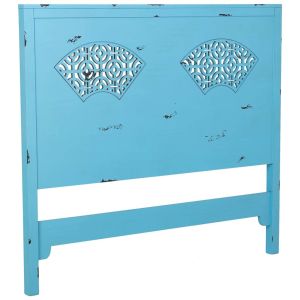 Cabeceira de cama em madeira azul, 150x5x130h cm