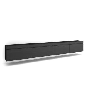 Móvel de tv, 320x35x45cm, preto, suspensos rf3626