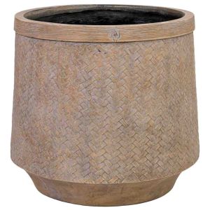 Vaso em fibra de vidro castanho 46x46x42 cm (altura)