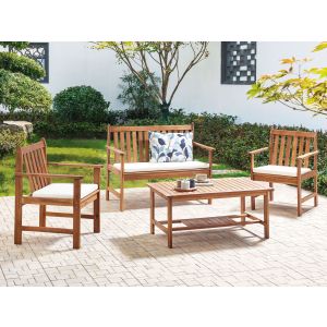 Conjunto lounge madeira de acácia castanho altidona
