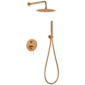 Set duche encastrável monocomando em latão e zama ouro rosa