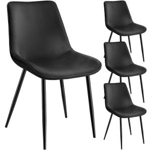 4 cadeiras de sala de jantar aterciopeladas 48 x 59 x 82,5 cm preto