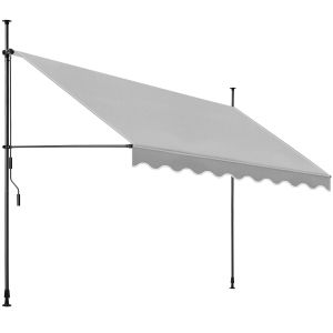 Toldo dobrável para varanda com manivela, cinzento claro 180 x 350 x 304 cm
