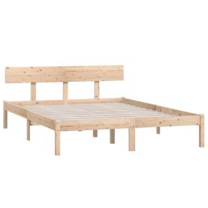 vidaXL estructura de cama doble sin colchón madera maciza
